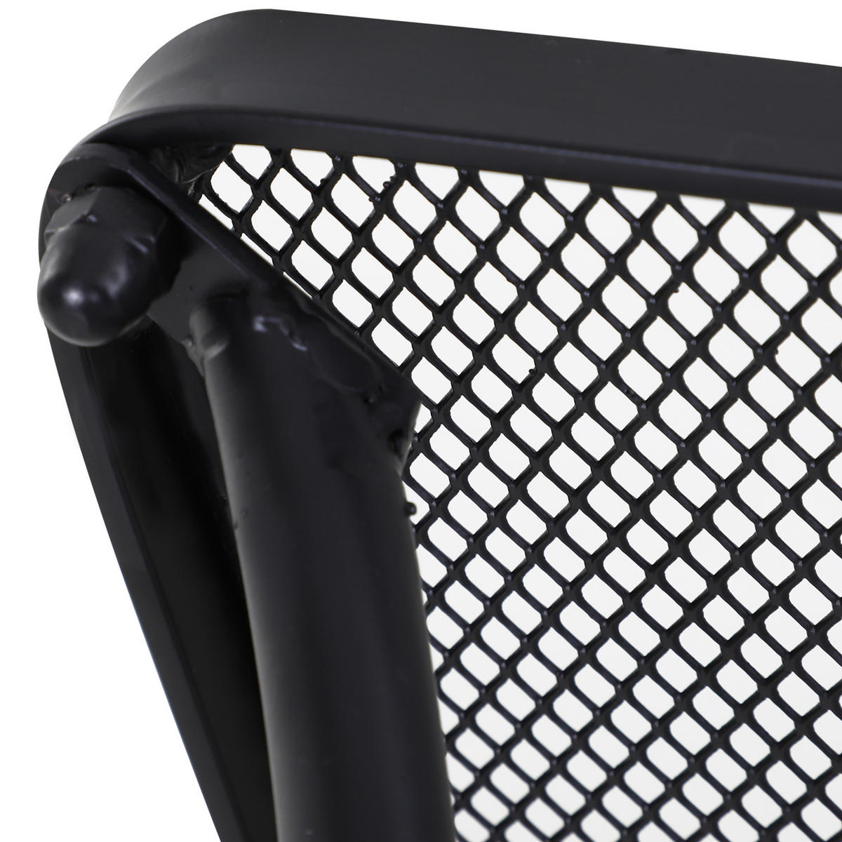BEISTELLTISCH 45/45/50 cm aus Metall in Schwarz – quadratisch für Balkon & Terrasse - Weiß, Metall (45/45/50cm) - BEAOK