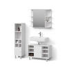 BADMÖBEL-SET Fucino Weiß 3 Teile, mit Midischrank Tür klein - Weiß, Holzwerkstoff (80/54/32cm) - Livinity®
