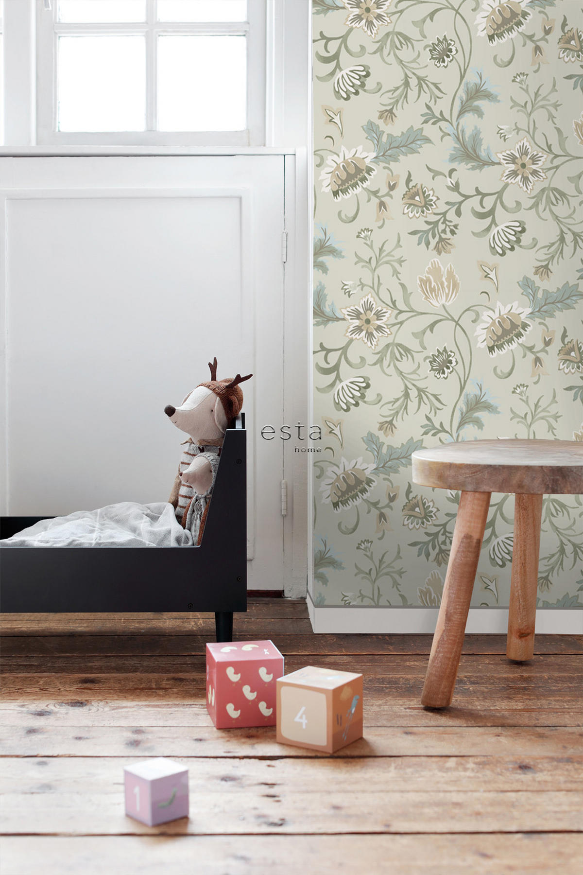 TAPETE Blumenmuster 53 cm x 10.05 m - Beige, Papier (53/1000cm) - ESTAhome