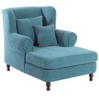 SESSEL XXL Karley Bezug Veloursstoff Buche nussbaum dunkel / petrol - Blau, Kunststoff (149/103/103cm) - 58aufmkessel