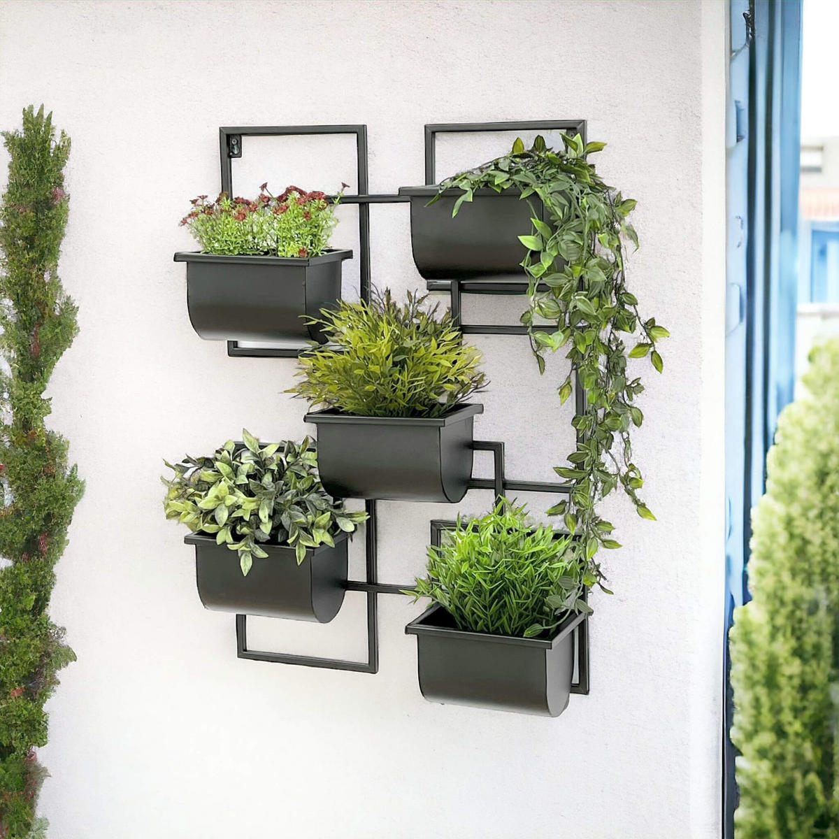 KRÄUTERREGAL Wand Metall Schwarz 48/13/70 cm - Schwarz, Metall (48/70/13cm) - DanDiBo