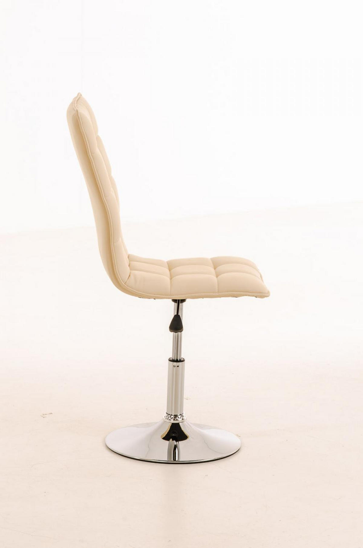 DREHSTUHL Lederlook creme - Chromfarben/Creme, Textil/Metall (43/90/56cm) - CLP
