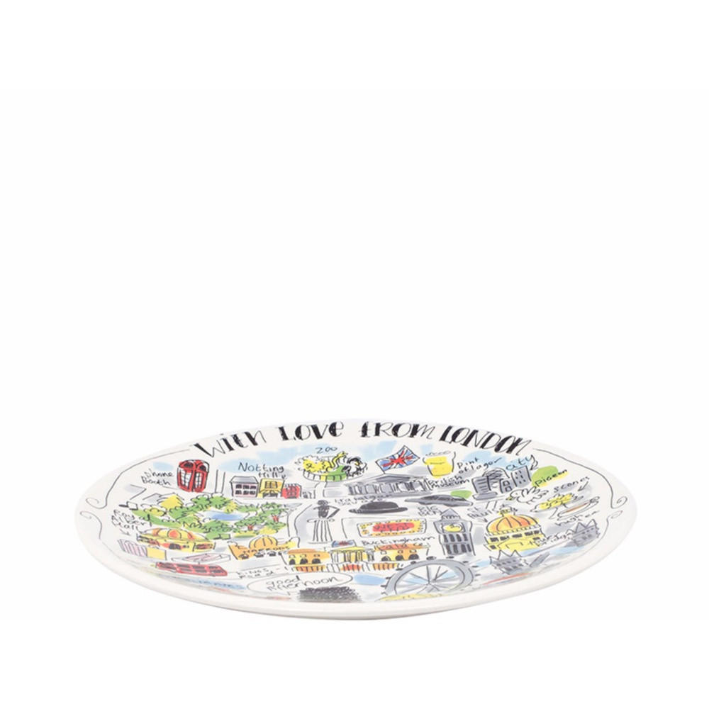 FRÜHSTÜCKSTELLER London in Bunt - 22cm - Multicolor, Keramik (21.8/21.8/2.5cm) - Blond Amsterdam