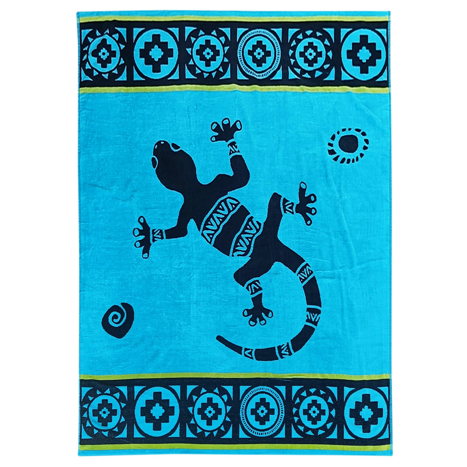 STRANDTUCH Frottee Velours Jacquard Guadalmar 140x180 400g/m² - Blau, Textil (140/180cm) - LE COMPTOIR DE LA PLAGE