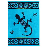 STRANDTUCH Frottee Velours Jacquard Guadalmar 140x180 400g/m² - Blau, Textil (140/180cm) - LE COMPTOIR DE LA PLAGE