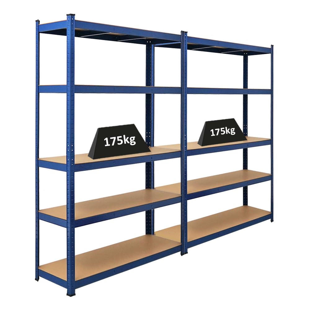SCHWERLASTREGAL Ragnar 2er-Set mit 2x 180x120x40 cm Fachlast 175 kg Blau - Blau, Metall (240/180/40cm) - PROREGAL