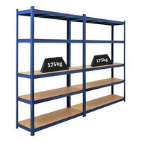 SCHWERLASTREGAL Ragnar 2er-Set mit 2x 180x120x40 cm Fachlast 175 kg Blau - Blau, Metall (240/180/40cm) - PROREGAL