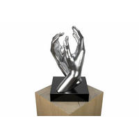 SKULPTUR Silber 21/41 cm - Silberfarben, Stein (4.85/41/21cm) - KUNSTLOFT