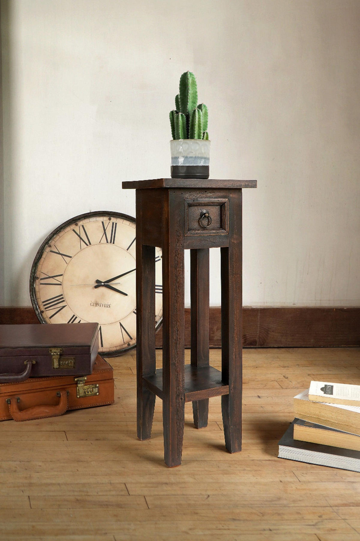 BEISTELLTISCH Silke Mahagoni Braun 67x25x25cm - Braun, Holz (25/25/67cm) - DELUKE