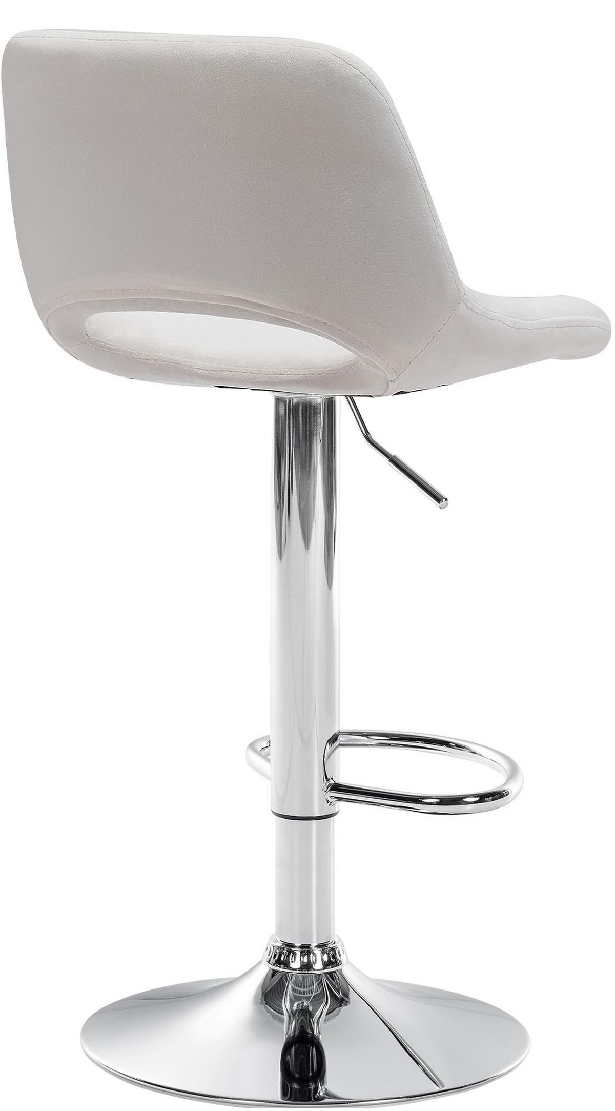 BARHOCKER 2er Set Samt creme - Chromfarben/Creme, Textil/Metall (42/86/46cm) - CLP