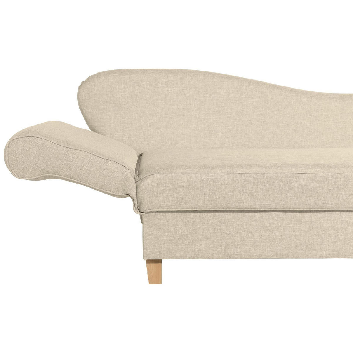 RECAMIERE mit Armteil links klappbar Katia Bezug Flachgewebe Buche natur / beige - Beige, Kunststoff (190/82/88cm) - 58aufmkessel