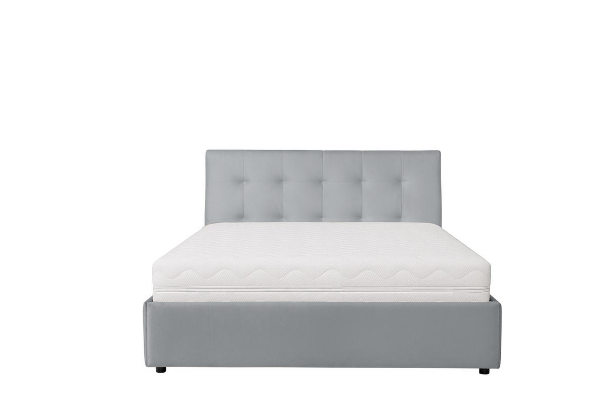 POLSTERBETT mit Bettkasten und Matratze SOLIS, Hellgrau, 140x200 cm - Hellgrau, Textil (140/200cm) - KS Home Concept