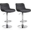 BARHOCKER 2er Set Stoff dunkelgrau - Chromfarben/Dunkelgrau, Textil/Metall (49/85/51cm) - CLP