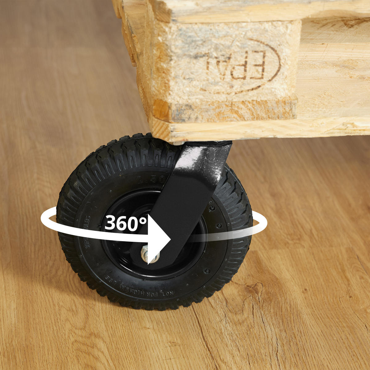 KOTAČ Crna pneumatski 120 kg - crna, metal/plastika (20/14/26cm) - Relaxdays