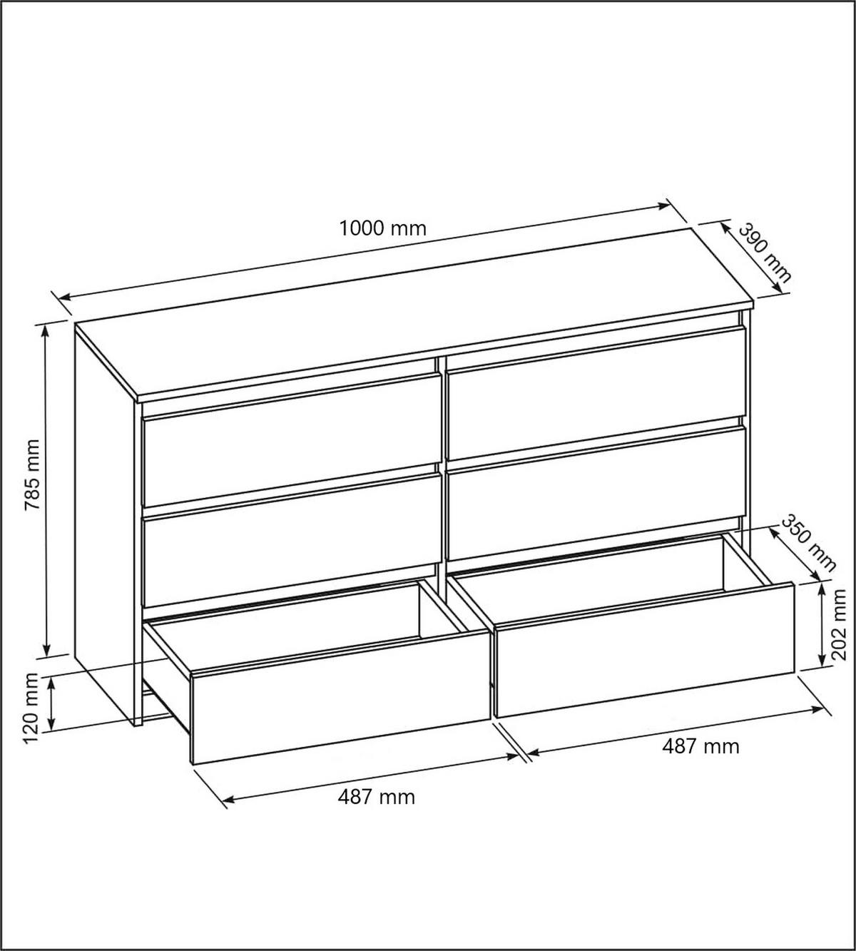 KOMODA - antracitová, kompozitné drevo (100/79/39cm) - RAUMHIRSCH FURNITURE