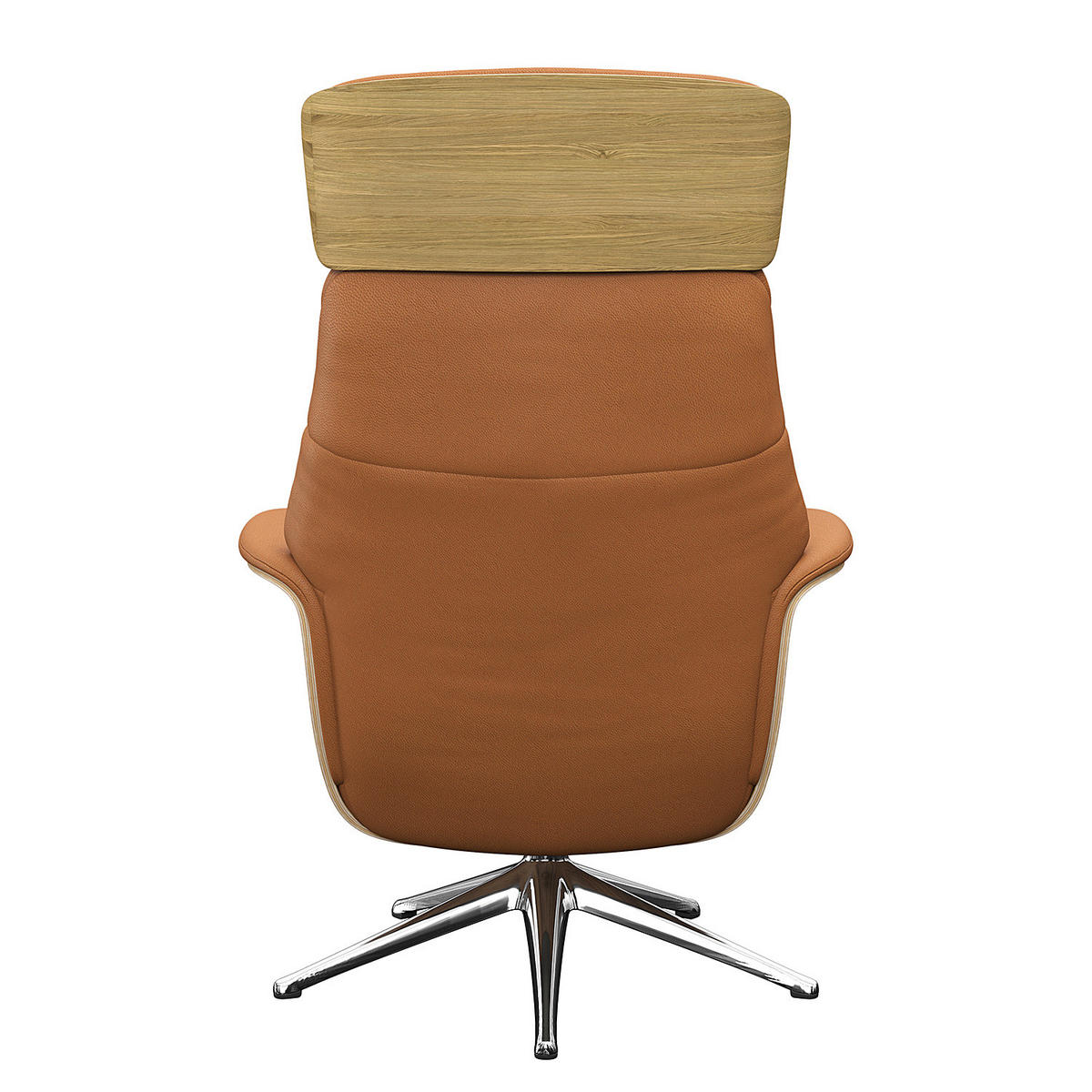 RELAXSESSEL - Echtleder - Chromfarben/Cognac, Leder/Metall (83/118/83cm) - home24