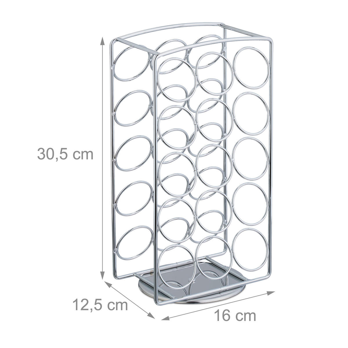 KAPSELHALTER - Silberfarben, Metall (16/30.5/12.5cm) - Relaxdays