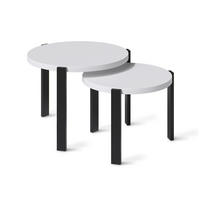COUCHTISCH-SET Norin, Weiß/Schwarz, 60 x 60 cm - Schwarz/Weiß, Holzwerkstoff (60/60/45cm) - Vicco