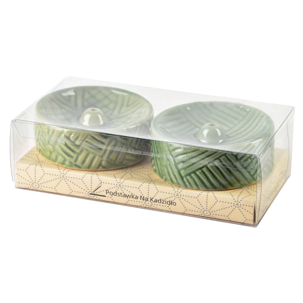 RÄUCHERSTÄBCHENHALTER-SET 2-tlg. Grün 7x7x3 cm Keramik - Grün, Keramik (8/4.5/14.5cm) - Mondex