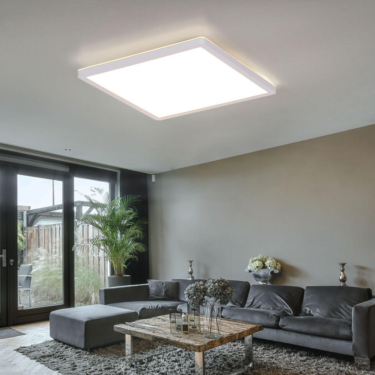 LED DECKENLEUCHTE SAPANA Weiß Kunststoff - Weiß, Kunststoff (29.4/29.4/2.5cm) - Globo Lighting