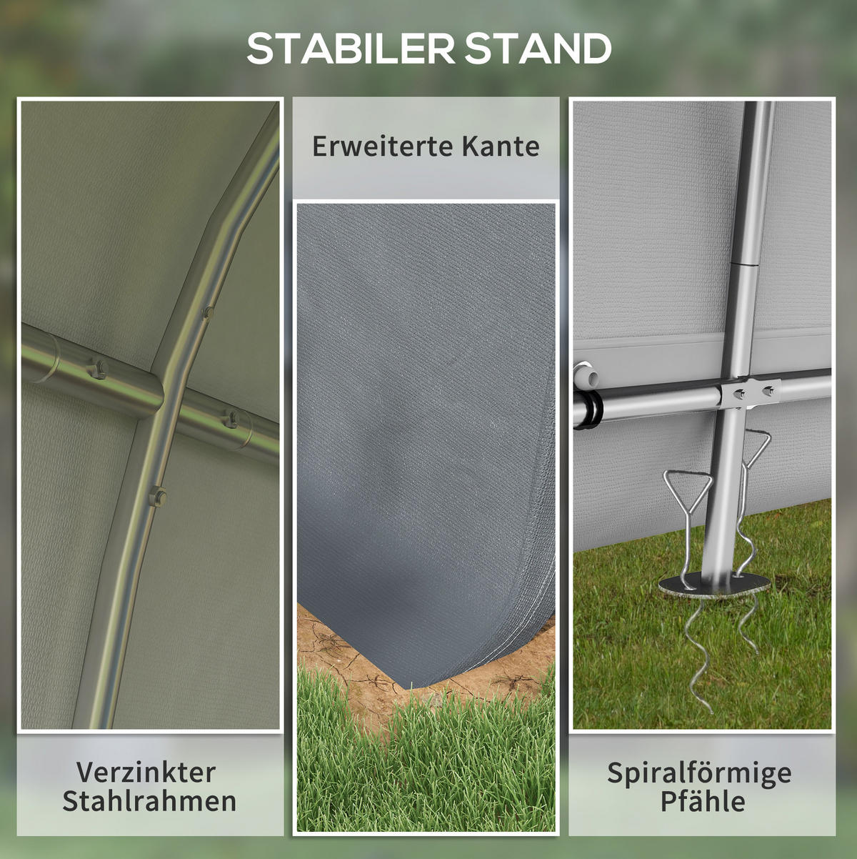 KLEINGARAGE aus Stahl 300x300x235 cm in Grau mit 2 Rolltüren - Grau, Metall (300/235/300cm) - Modfu