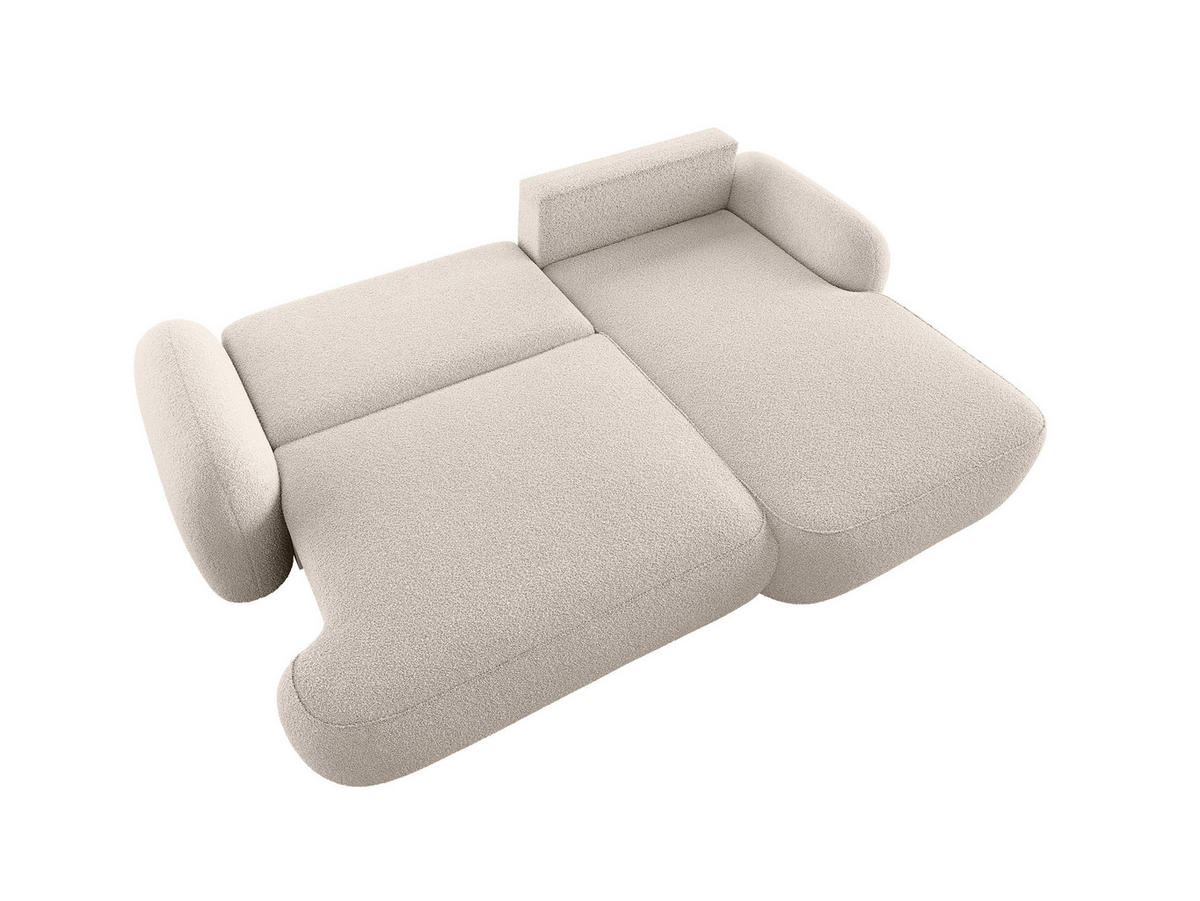 ECKSOFA MIVARO Schlaffsofa Boucle Beige (RECHTS) - Beige, Textil (276/176cm) - Luxkor24
