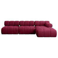 ECKSOFA modulares Sofa Razon-L2 - 285x160x70 cm Bordeauxrot Velours - Bordeaux, Holzwerkstoff/Textil (285/160cm) - ALTDECOR