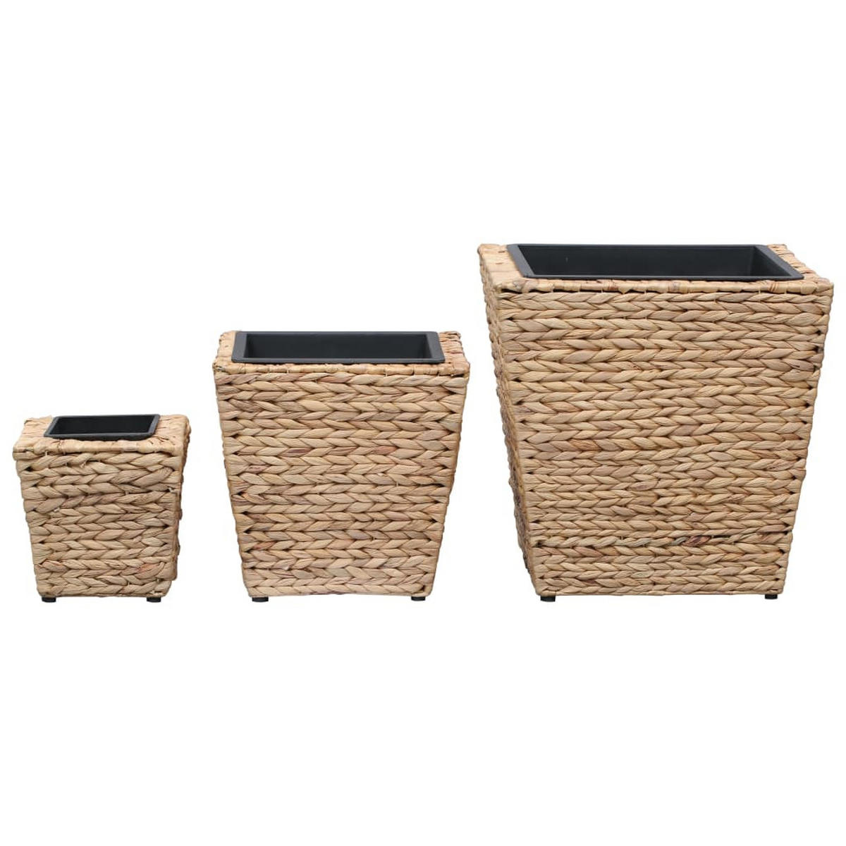 BLUMENKÜBEL 3er set Wasserhyazinthe - Braun, Naturmaterialen (40/40/40cm) - vidaXL