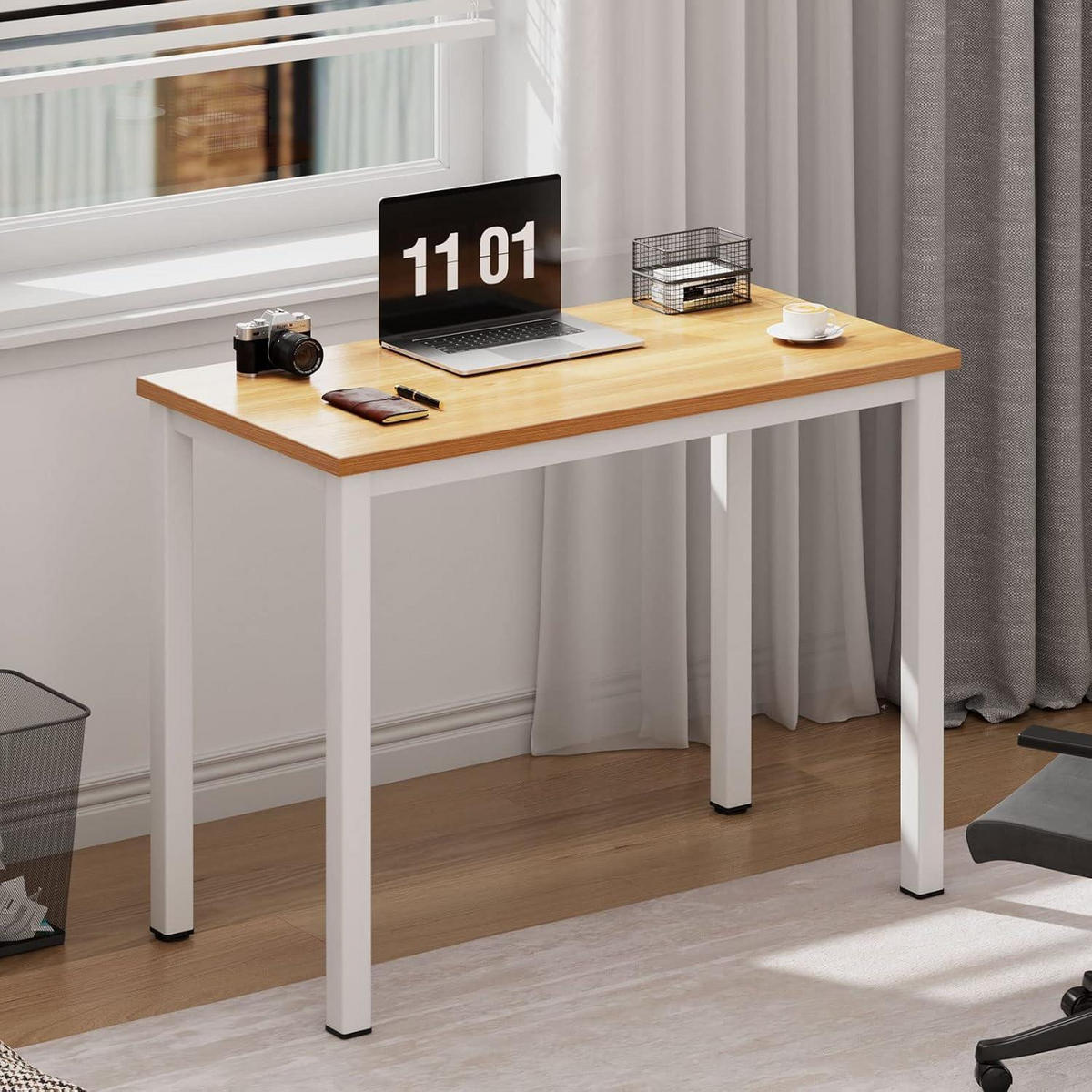 COMPUTERTISCH 80 x 40 cm Teak Weiß - Multicolor, Holzwerkstoff (40/80/75cm)