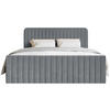 BOXBETT Saliano mit Topper und Samtbezug Grau, 140x200 cm - Grau, Kunststoff/Textil (140/200cm) - Selsey
