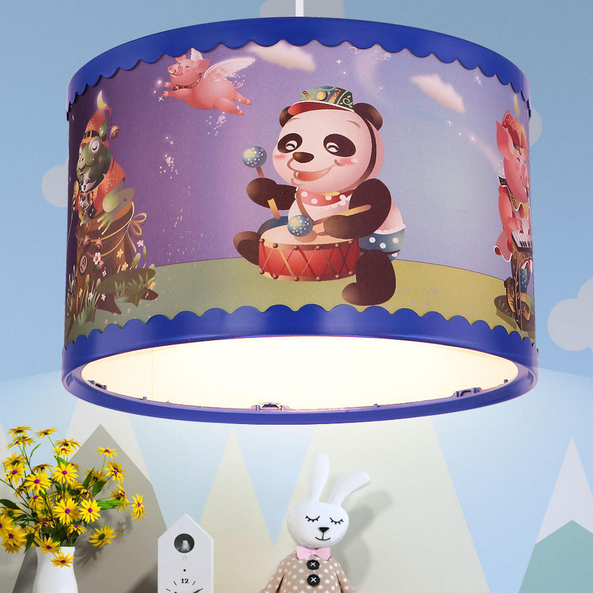 DECKENLEUCHTE Kunststoff Bunt KUNGFU - Multicolor, Kunststoff (28/28/120cm) - Globo Lighting