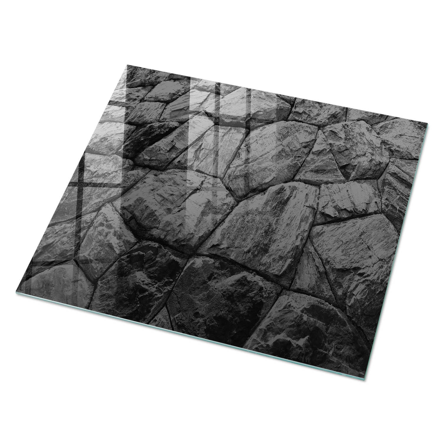GLASPLATTE 80x60 cm – Steinstruktur - Beige, Glas (0.4/80/60cm) - ArtPrintCave