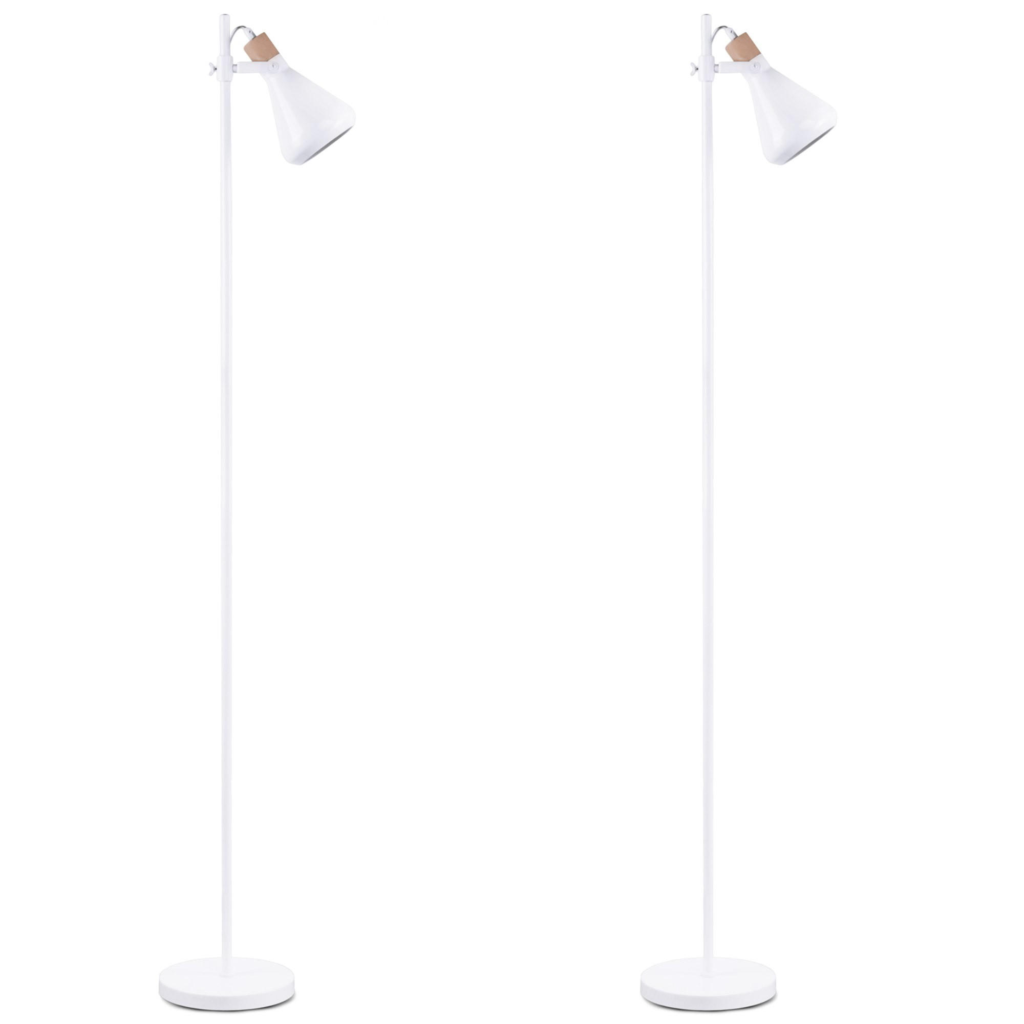 STEHLEUCHTE CORTODI 2-er Set, Weiß - Weiß, Holz/Metall (22/22/156cm) - KONSIMO®