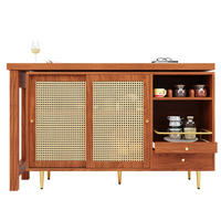STEHTISCH 360° Drehbar Barschrank Rattan Braun - Braun, Holzwerkstoff (40/187/76cm) - FLIEKS