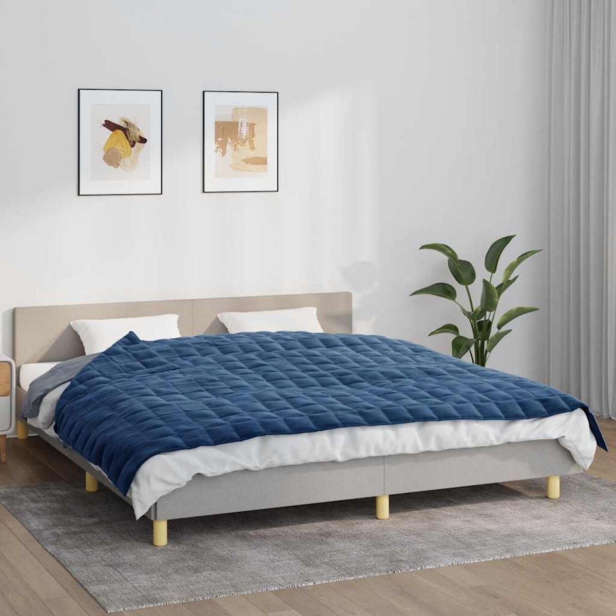 GEWICHTSDECKE Blau 155/220 Cm 11 Kg Stoff - Blau, Textil (150/220cm) - vidaXL