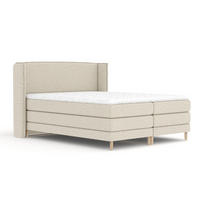 BOXSPRINGBETT Carizzo Beige 140/200 cm mit Matratze und Topper - Beige/Naturfarben, Holz/Holzwerkstoff (140/200cm) - Maison de Reve
