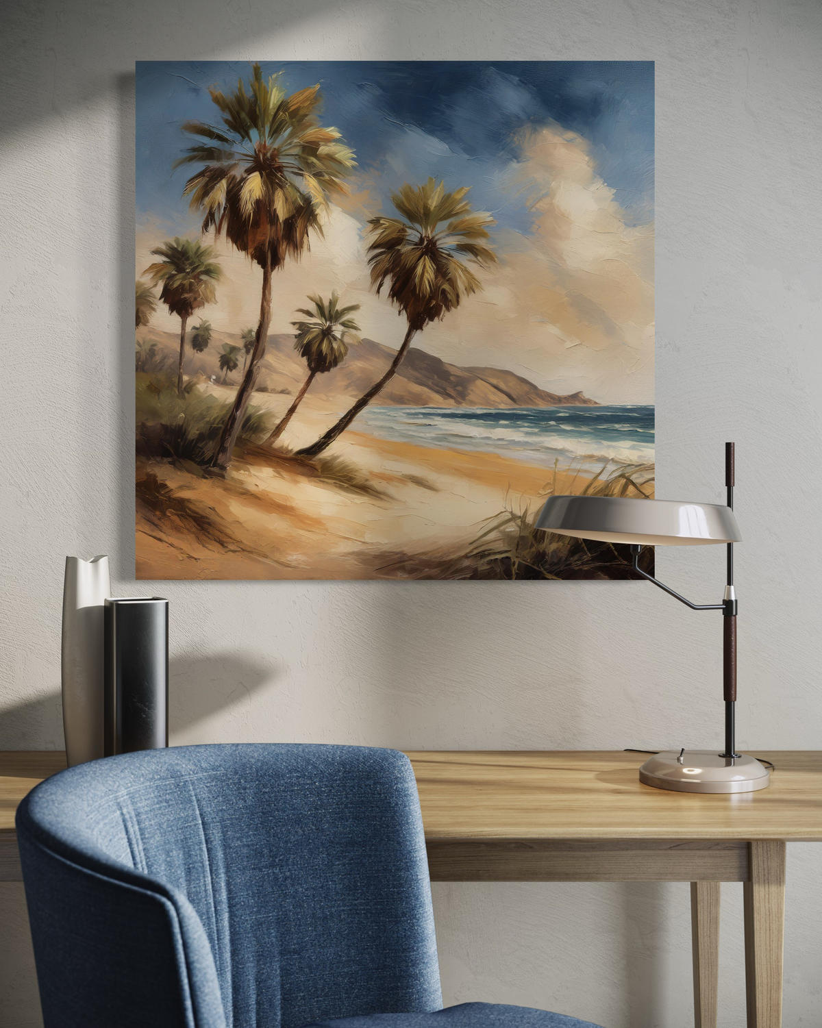 WANDBILD palmen meer tropische landschaft - Beige, Textil (30/30cm) - Feeby