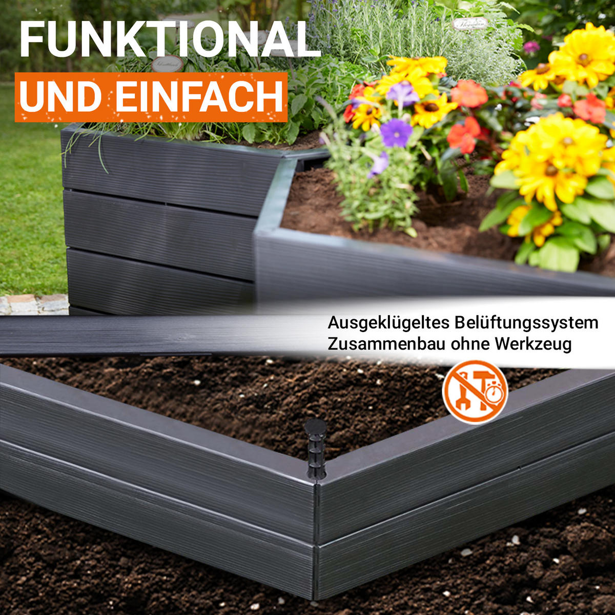 HOCHBEET L 75, inkl. Wassersparsystem - Braun, Kunststoff (110/75/110cm) - GARANTIA