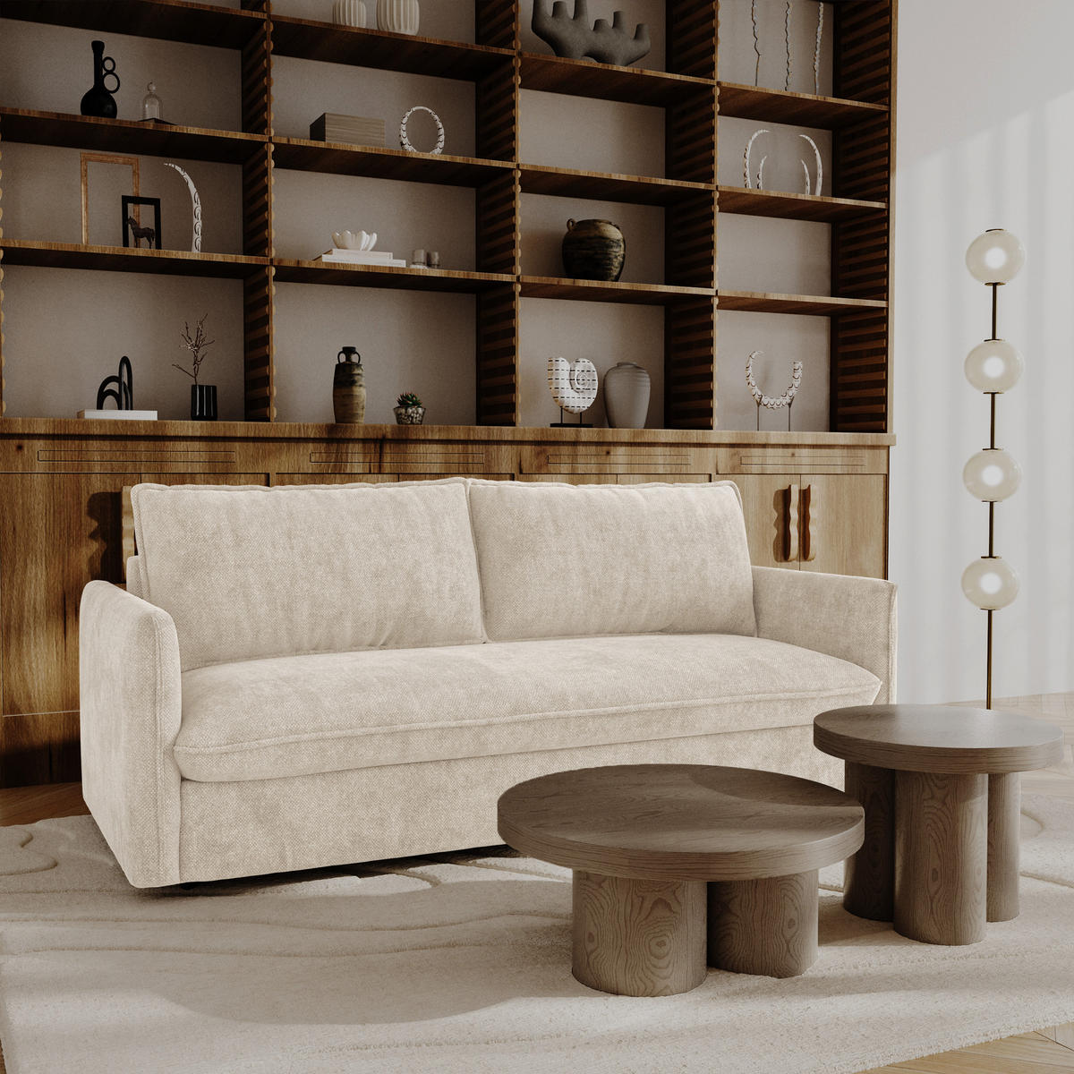 SCHLAFSOFA Express AVA Köpergewebe Creme 178cm - Creme, Textil (178/78/100cm) - Premium Interiors