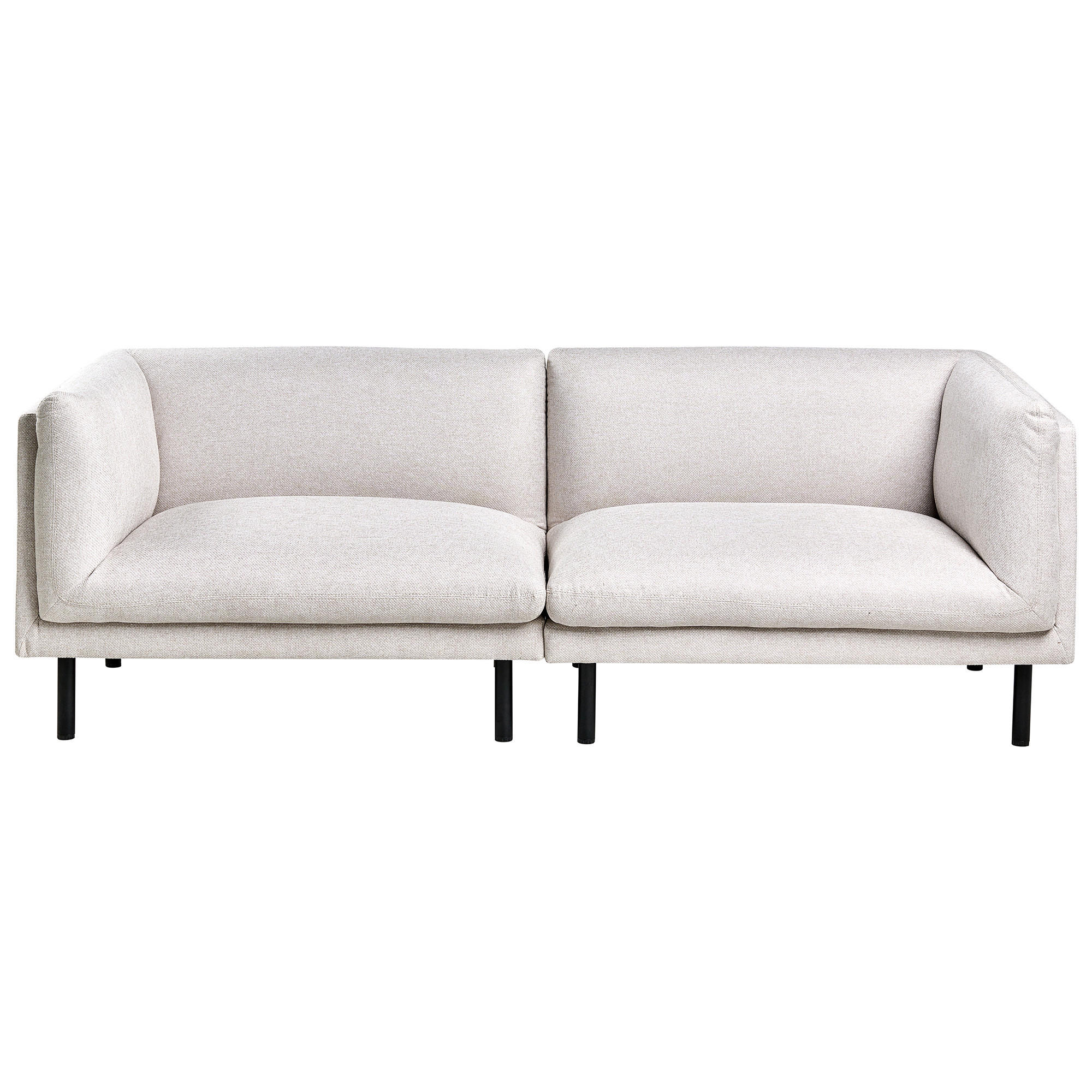 3-SITZER-SOFA Stoff Hellbeige Vorgod - Beige, Textil (221/76/84cm) - Beliani