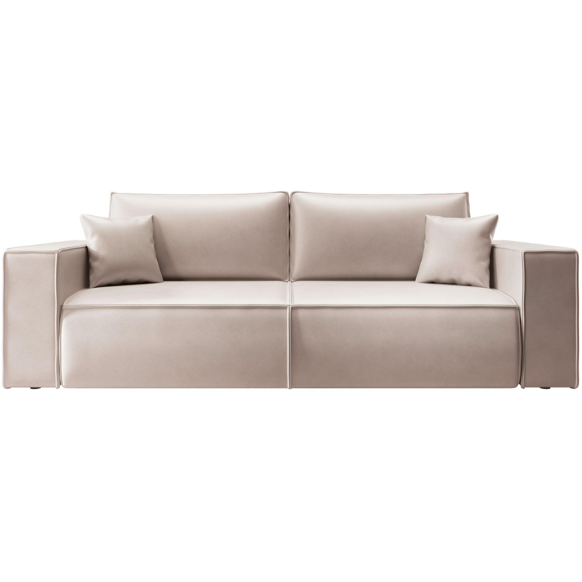 3-SITZER SCHLAFSOFA Farese Cuero Beige, Kunstleder - Creme/Schwarz, Kunststoff/Textil (257/86/102cm) - Selsey