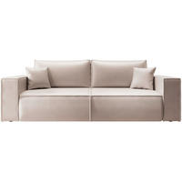 3-SITZER SCHLAFSOFA Farese Cuero Beige, Kunstleder - Creme/Schwarz, Kunststoff/Textil (257/86/102cm) - Selsey