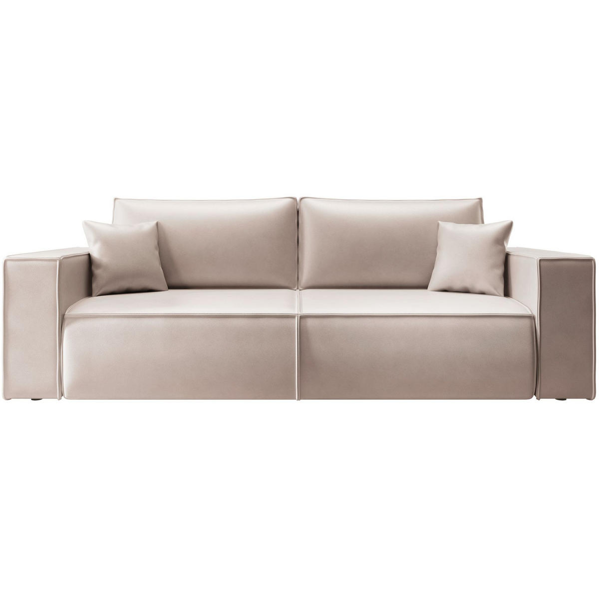 3-SITZER SCHLAFSOFA Farese Cuero Beige, Kunstleder - Creme/Schwarz, Kunststoff/Textil (257/86/102cm) - Selsey