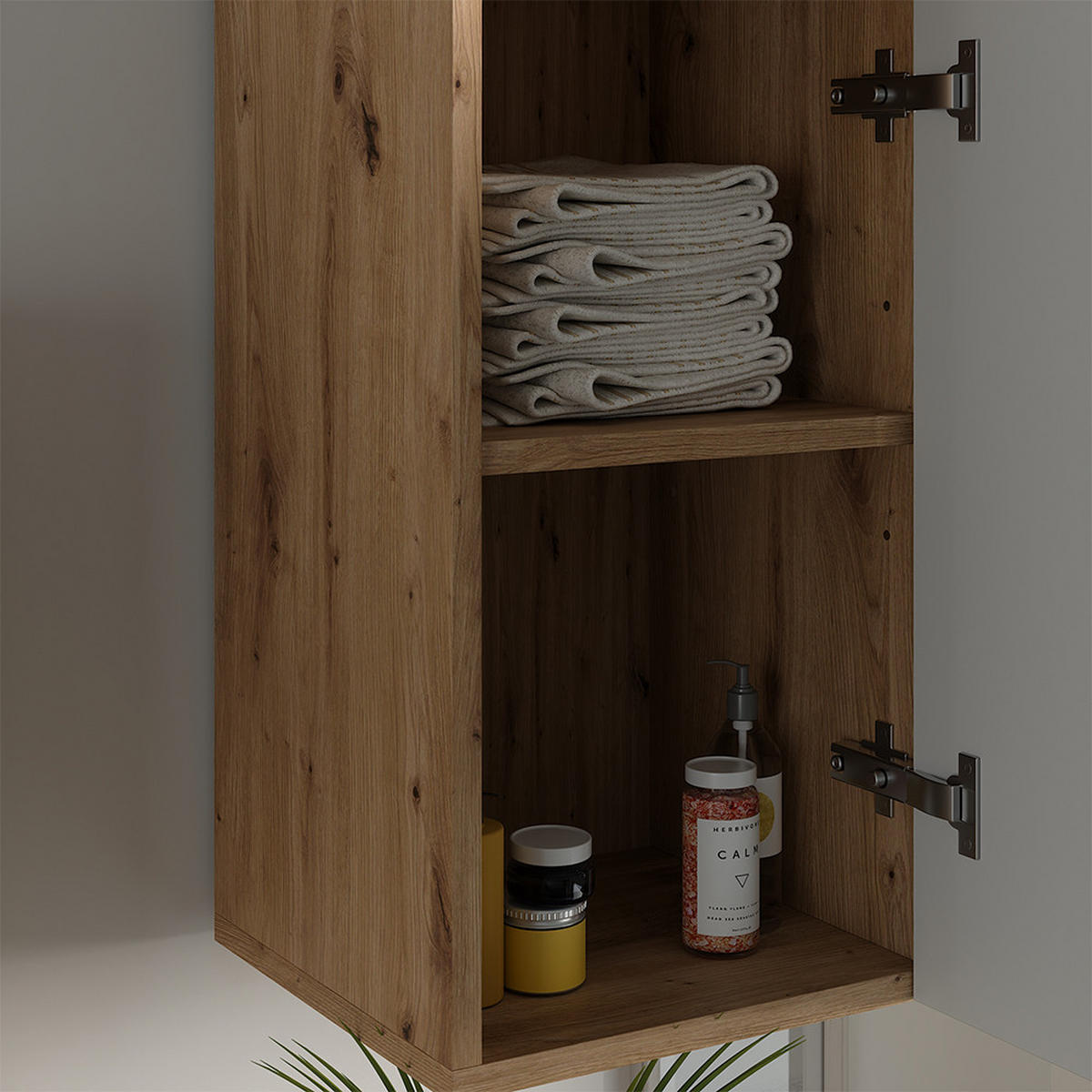 BADMÖBEL-SET Irma Salbeigrün 4 Teile - Salbeigrün, Holzwerkstoff (80/58.6/41cm) - Vicco