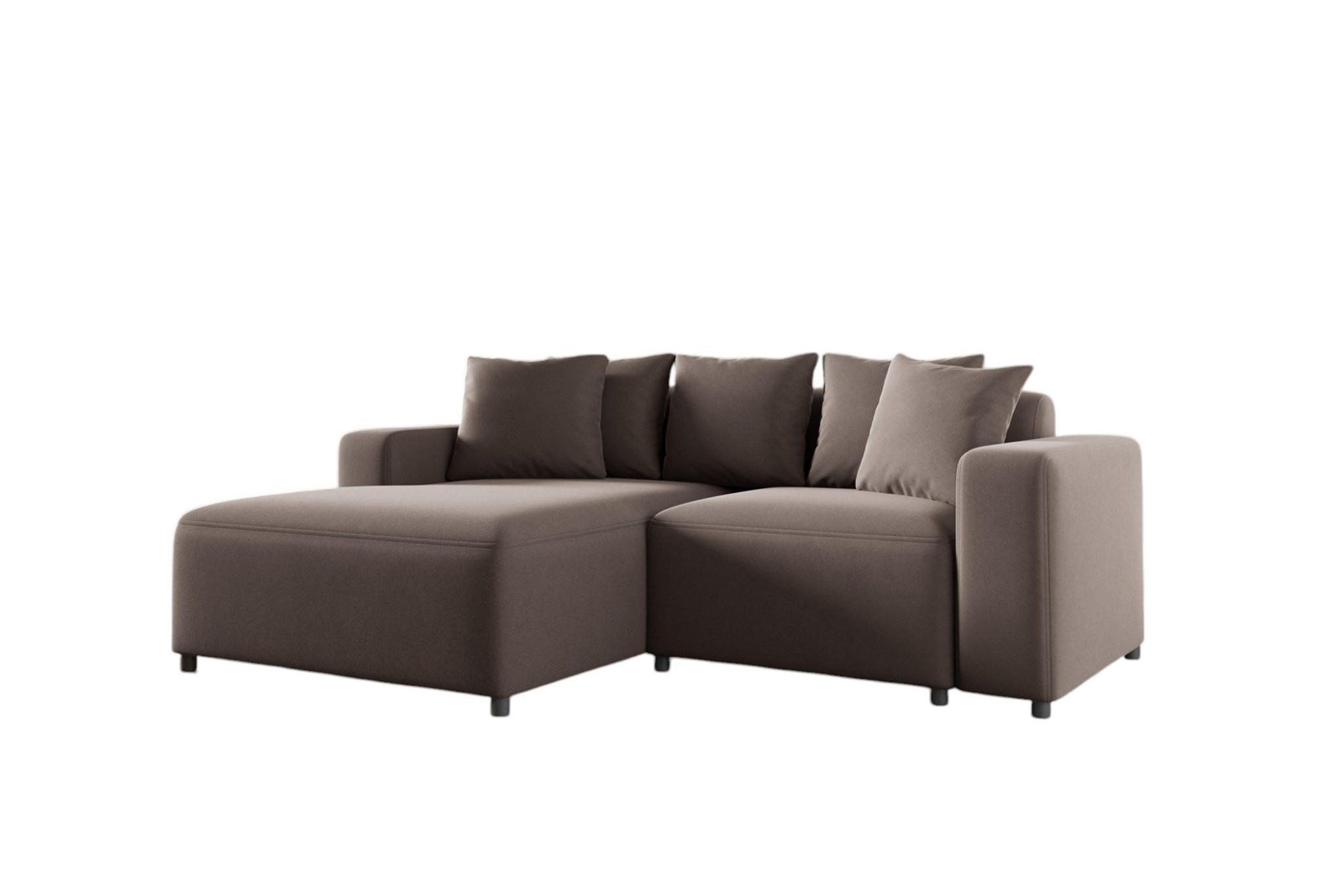 ECKSOFA Megan Xs In Salvador - Braun, Holzwerkstoff/Textil (240/165cm) - Fun Möbel