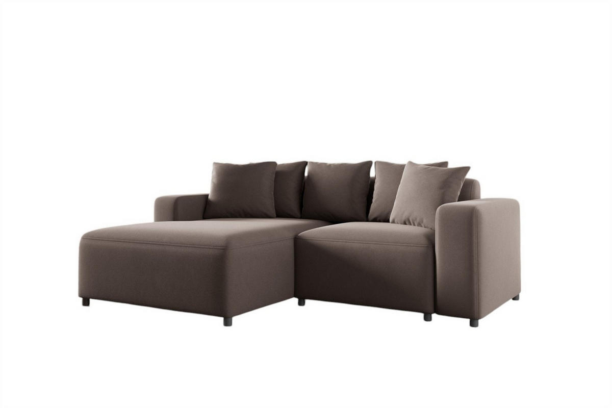 ECKSOFA Megan Xs In Salvador - Braun, Holzwerkstoff/Textil (240/165cm) - Fun Möbel