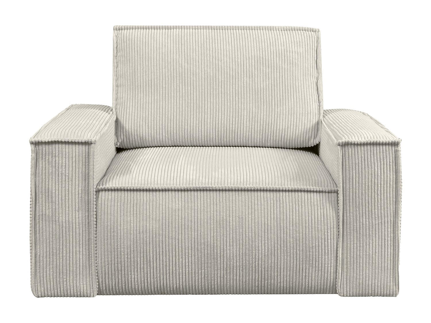SESSEL mit gerader Rückenlehne - 1 Person - Samt, Stoff - Beige - - Beige, Textil (120/85/86cm) - Vente-Unique