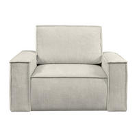 SESSEL mit gerader Rückenlehne - 1 Person - Samt, Stoff - Beige - - Beige, Textil (120/85/86cm) - Vente-Unique