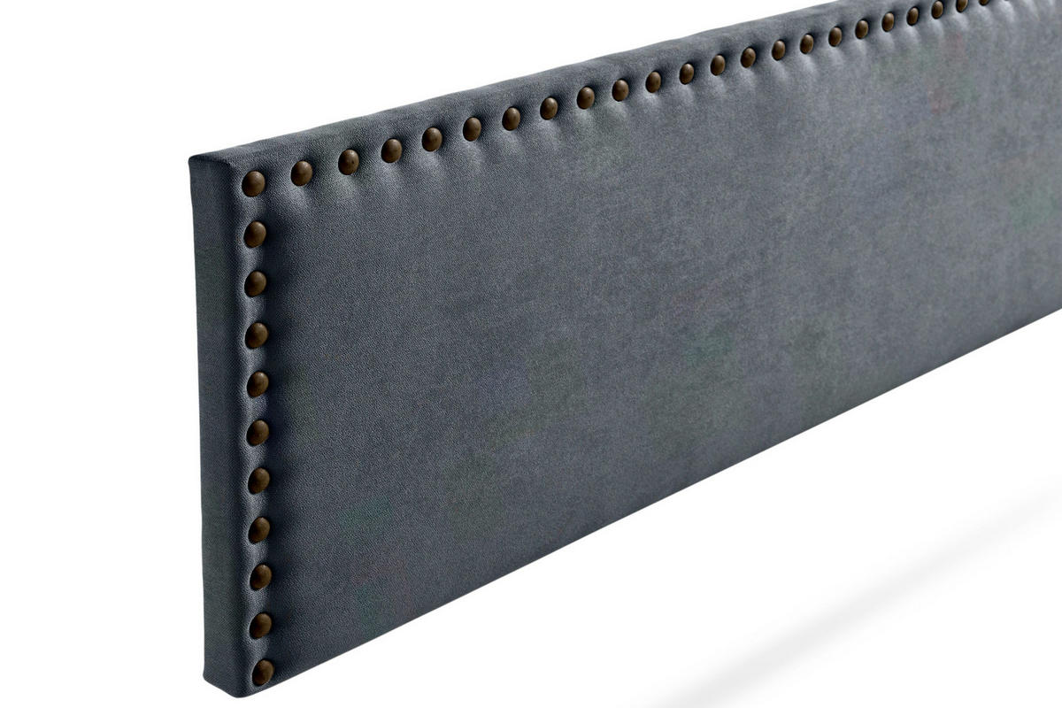 KOPFTEIL gepolstert MODENA Aqualine 100x55x8 cm - Dunkelgrau - Moonia - Dunkelgrau, Holz (100/8/55cm)