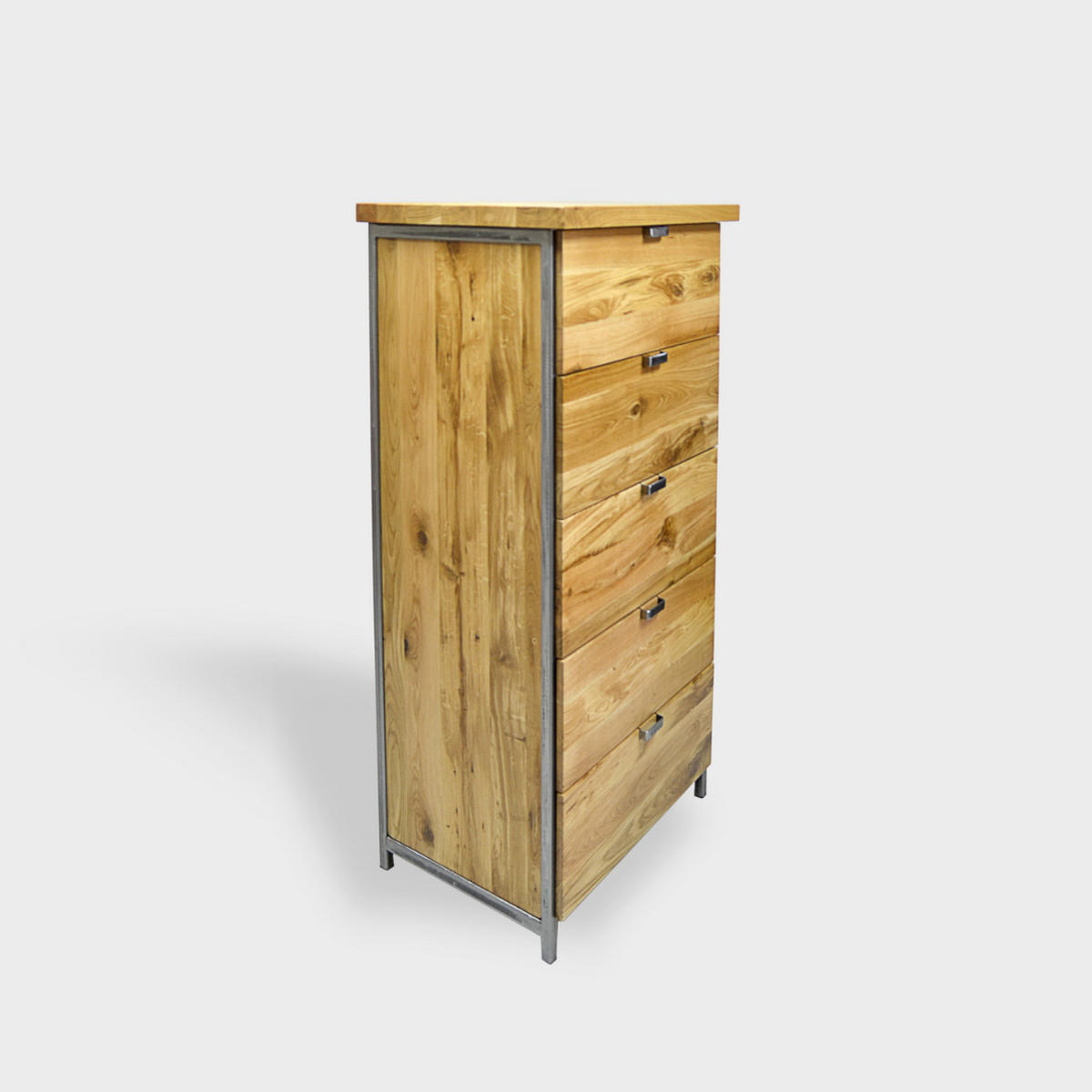 SCHUBLADENKOMMODE aus natürlichen Eiche 120 cm hoch HUGON I - Eichefarben, Holz (75/120/50cm) - Rawood Furniture